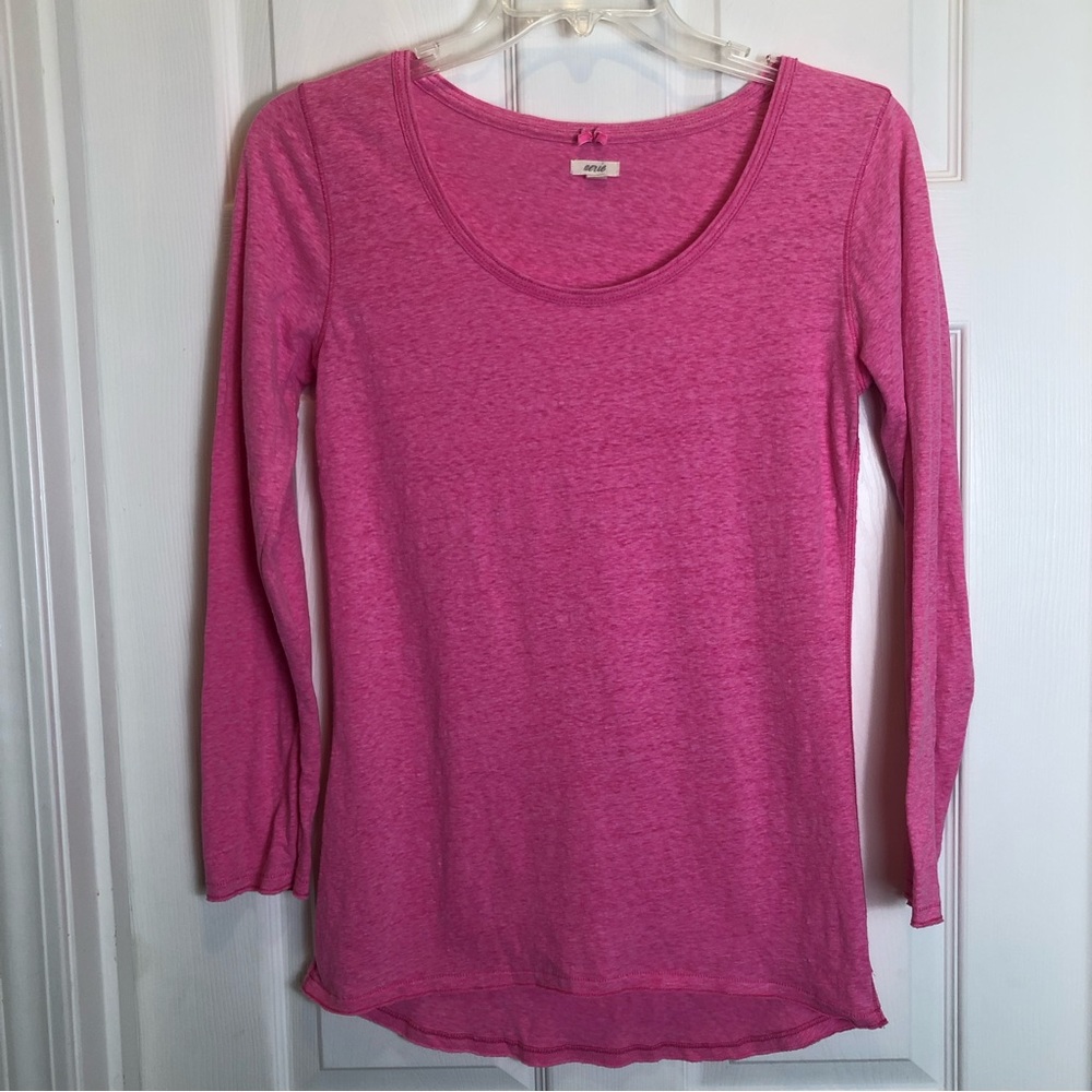 Aerie Long Sleeve Pink T Shirt. Size L